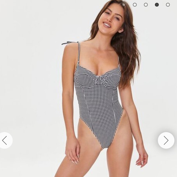 🖤F21 Gingham One-Piece Body Suit - Picture 4 of 8